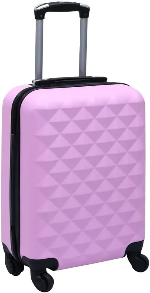 Durable Hardcase Trolley in Soft Pink for Travel, Lightweight ABS with 360-Degree Castors, Business or Vacation