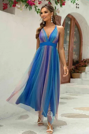 Elegant Crisscross Backless Mesh Dress | Effortless Sophistication & Comfortable Fit