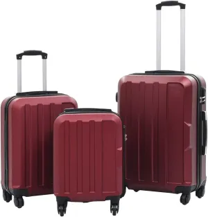 Elegant Wine Red Hardcase Trolley Set for Stress-Free Travel, Lightweight ABS Material, 3 Sizes for Every Journey