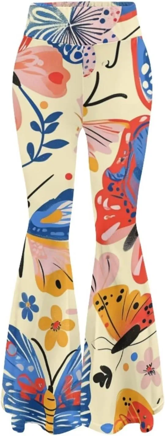 Flare Leggings for Women Fashion Funny Bell Bottom Yoga Pants Outdoor Party Dancing Work Daily Loose Trousers