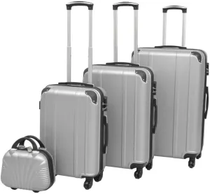 Four Piece Hardcase Trolley Set Silver