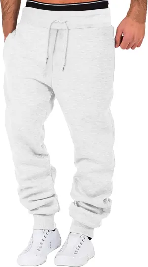 GIERIDUC Men's Drawstring Waist Cargo Pants Mens White Linen Dress Pants Mens Polyester Sweatpants Basketball Leggings Men