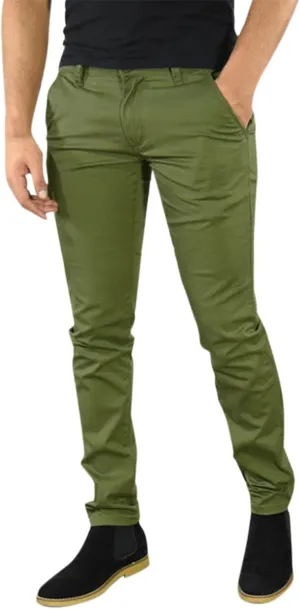 GIERIDUC Men's Linen Cotton Pants Men's Elasticated Waist Smart Trousers Mens Stretch Waist Trousers Mens Dark Green Trousers