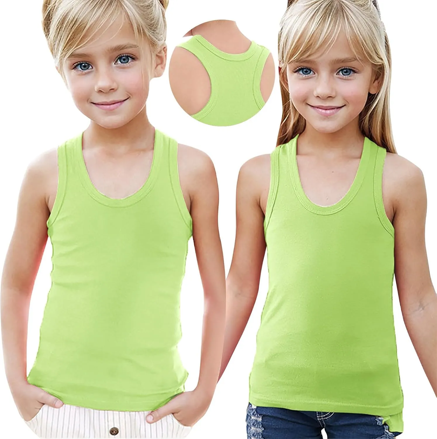 Girls Undershirts Boys Dance Tank Top Kids Sleeveless Tops Racerback Cami Workout Athletic Shirt Layering Camisole
