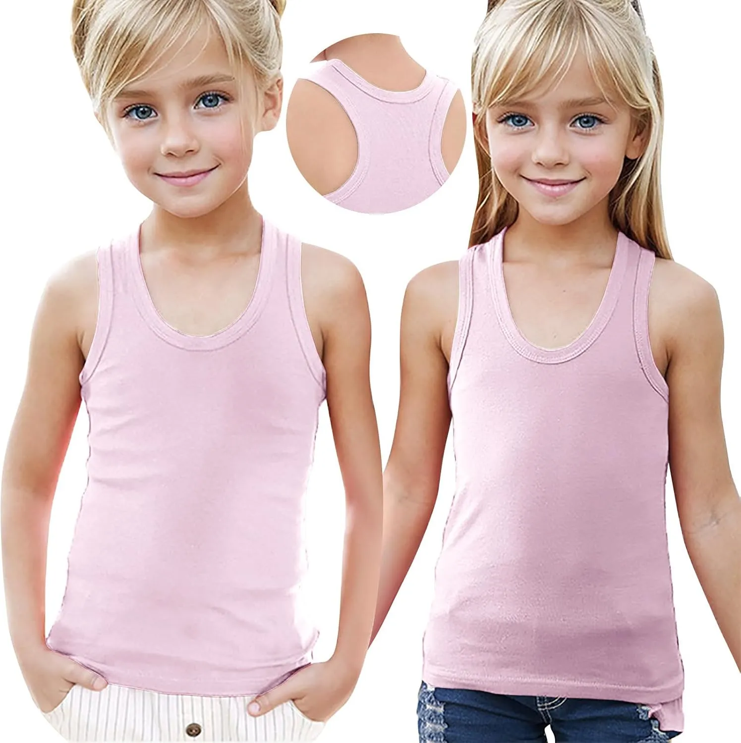 Girls Undershirts Boys Dance Tank Top Kids Sleeveless Tops Racerback Cami Workout Athletic Shirt Layering Camisole