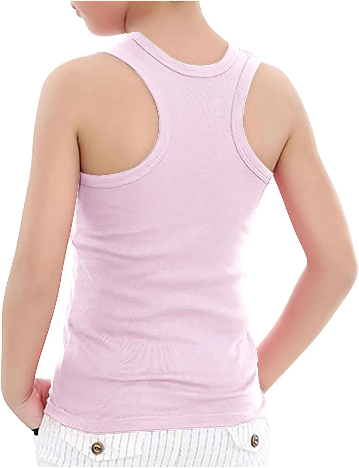 Girls Undershirts Boys Dance Tank Top Kids Sleeveless Tops Racerback Cami Workout Athletic Shirt Layering Camisole