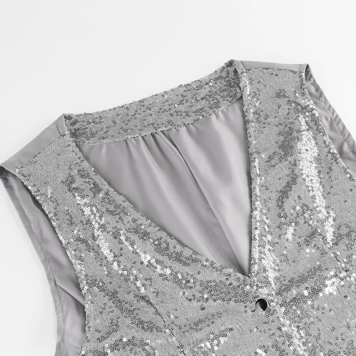 GRAJTCIN Mens Sequin Vest V-Neck Prom Vest Jacket Shiny Party Dress Suit Waistcoat Bowtie Set