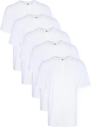 Hanes Mens Tall 100% Cotton Crew Neck Undershirts, Tagless, Ultra Comfort, Multipack