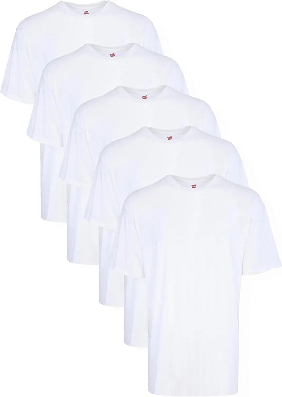Hanes Mens Tall 100% Cotton Crew Neck Undershirts, Tagless, Ultra Comfort, Multipack