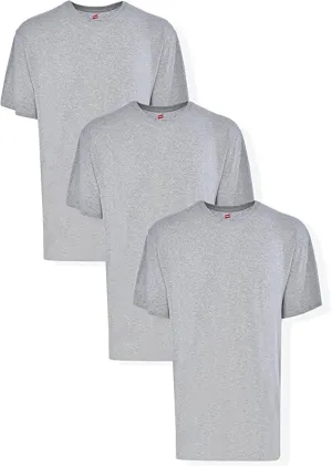 Hanes Mens Tall 100% Cotton Crew Neck Undershirts, Tagless, Ultra Comfort, Multipack