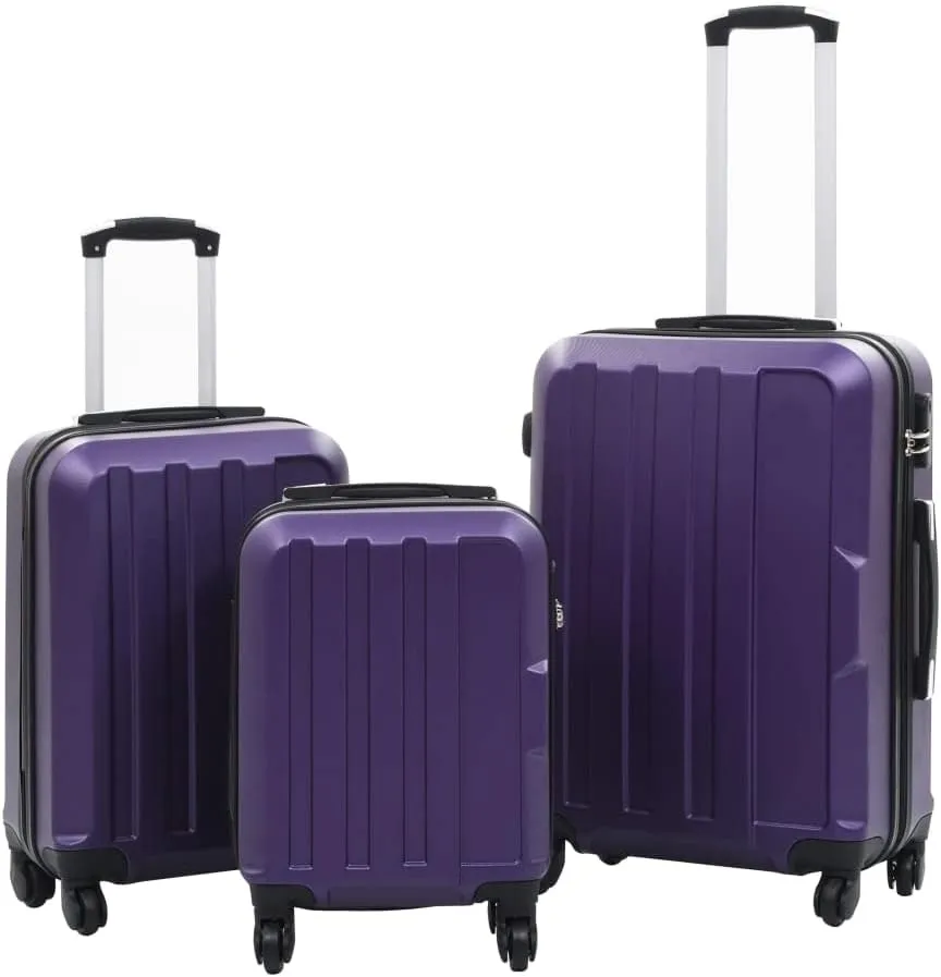 Hardcase Trolley Set 3 pcs Purple ABS,Luggage & Bags,Suitcases,91877