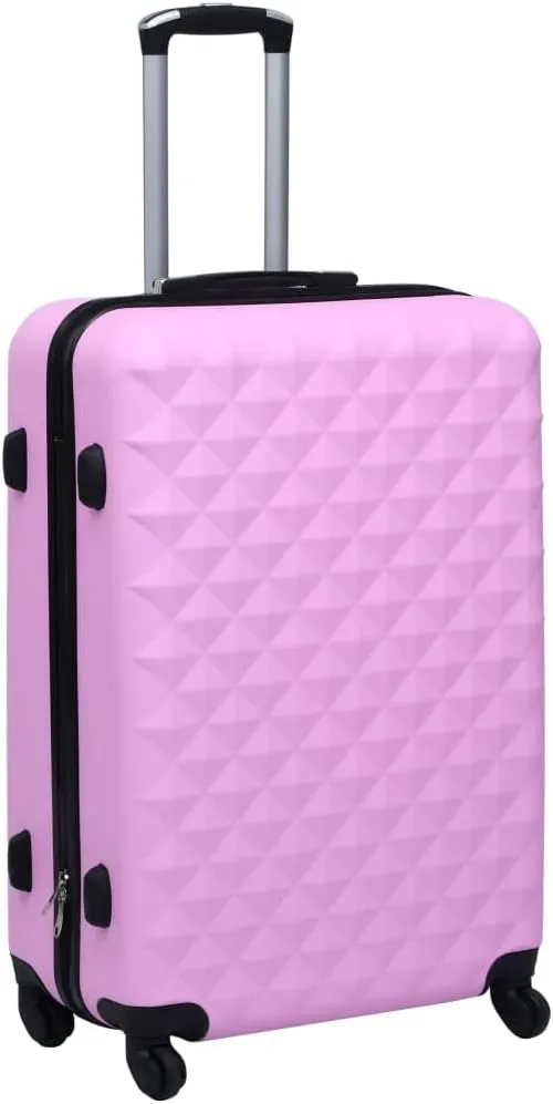 Hardcase Trolley with Security Lock and Internal Straps, Lightweight Design with Four 360 Degree Castors, Pink