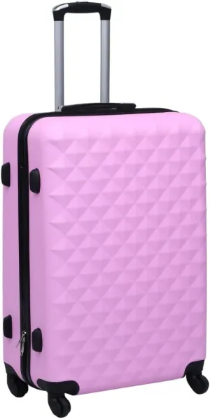 Hardcase Trolley with Security Lock and Internal Straps, Lightweight Design with Four 360 Degree Castors, Pink