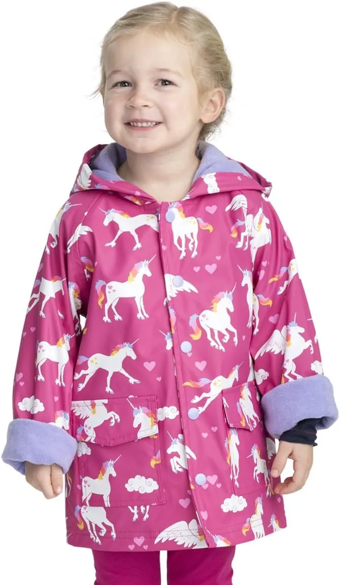 Hatley Girls' Button-up Printed Rain Jacket