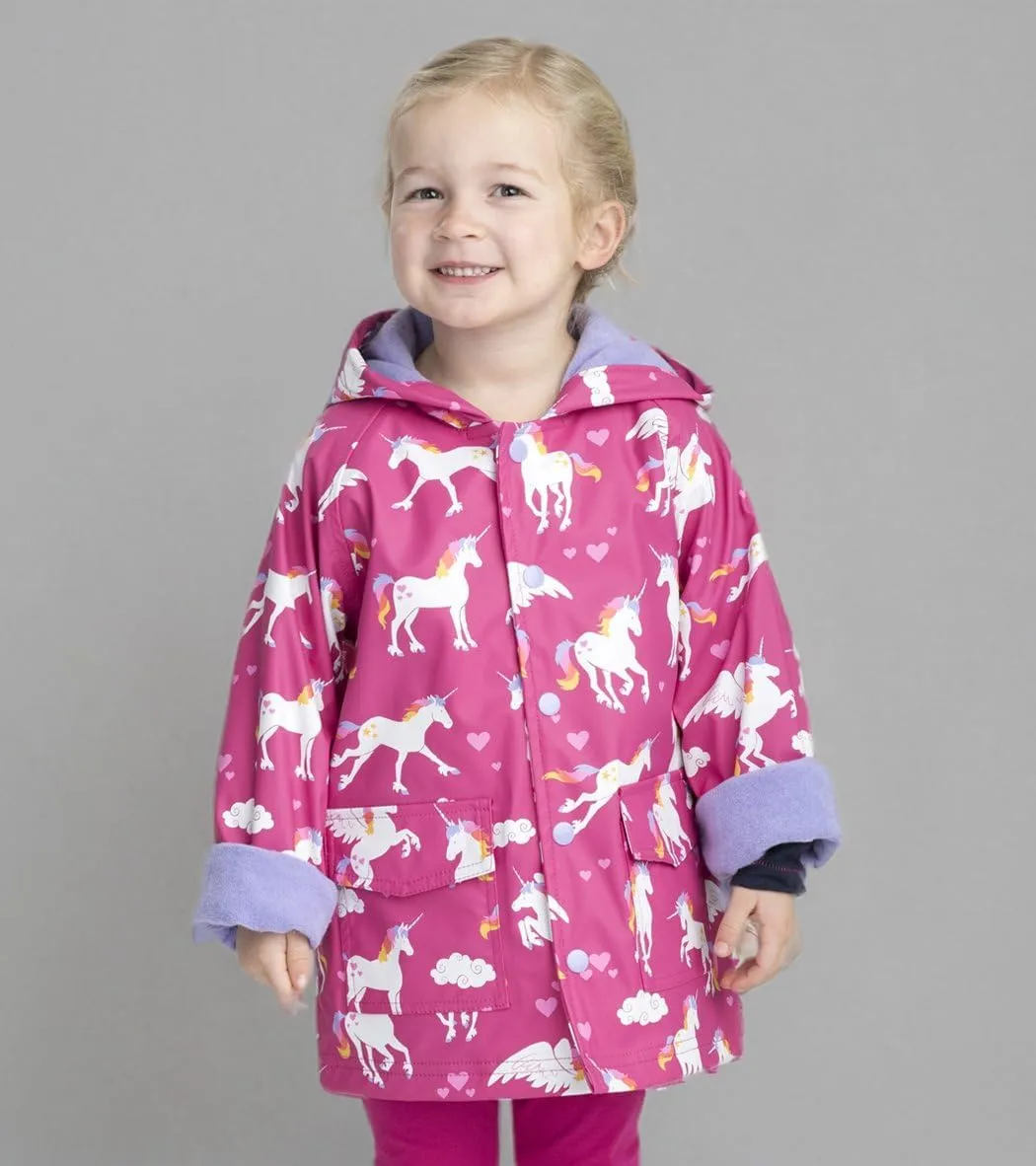 Hatley Girls' Button-up Printed Rain Jacket