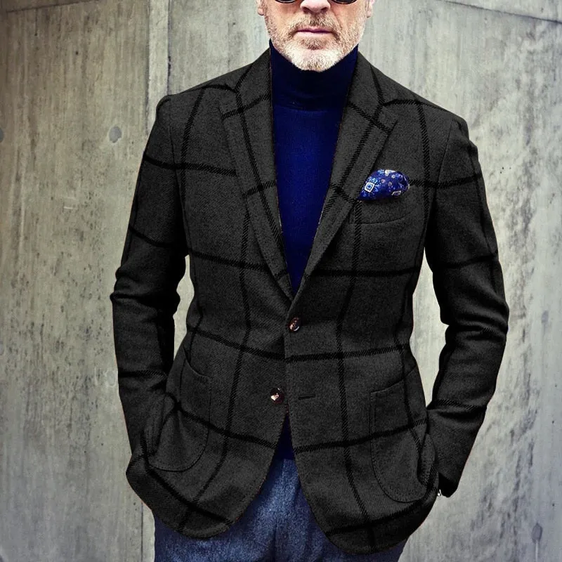 High Quality Blazer Men's European and American Style Elegant Fashion High-end Simple Business Casual Gentleman Suit Jacket