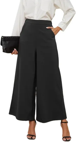 High Waisted Palazzo Pants for Women Dressy Wide Leg Work Pants Casual Trousers