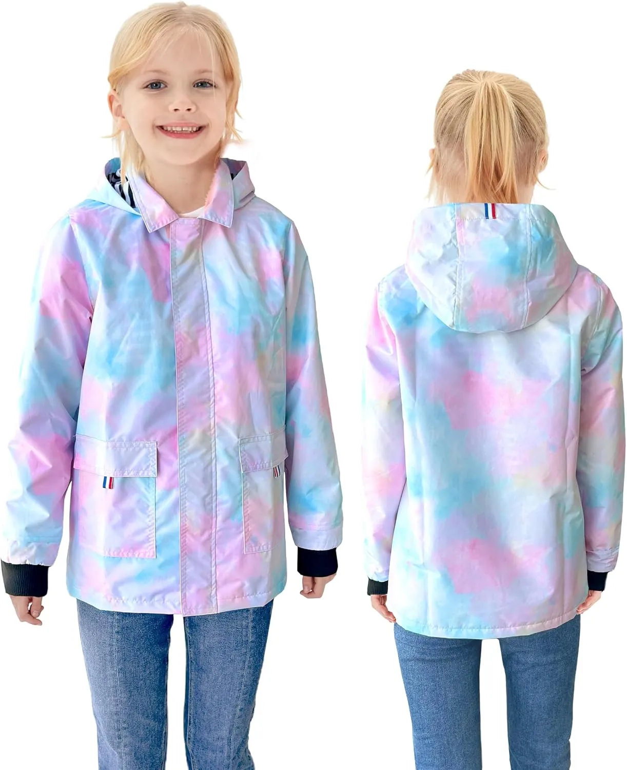 Hiheart Boys Girls Waterproof Hooded Jackets Cotton Lined Rain Jackets