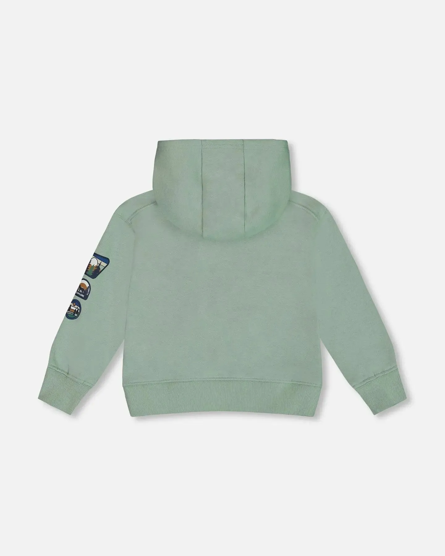 Hooded Fleece Sweatshirt With Print Sage