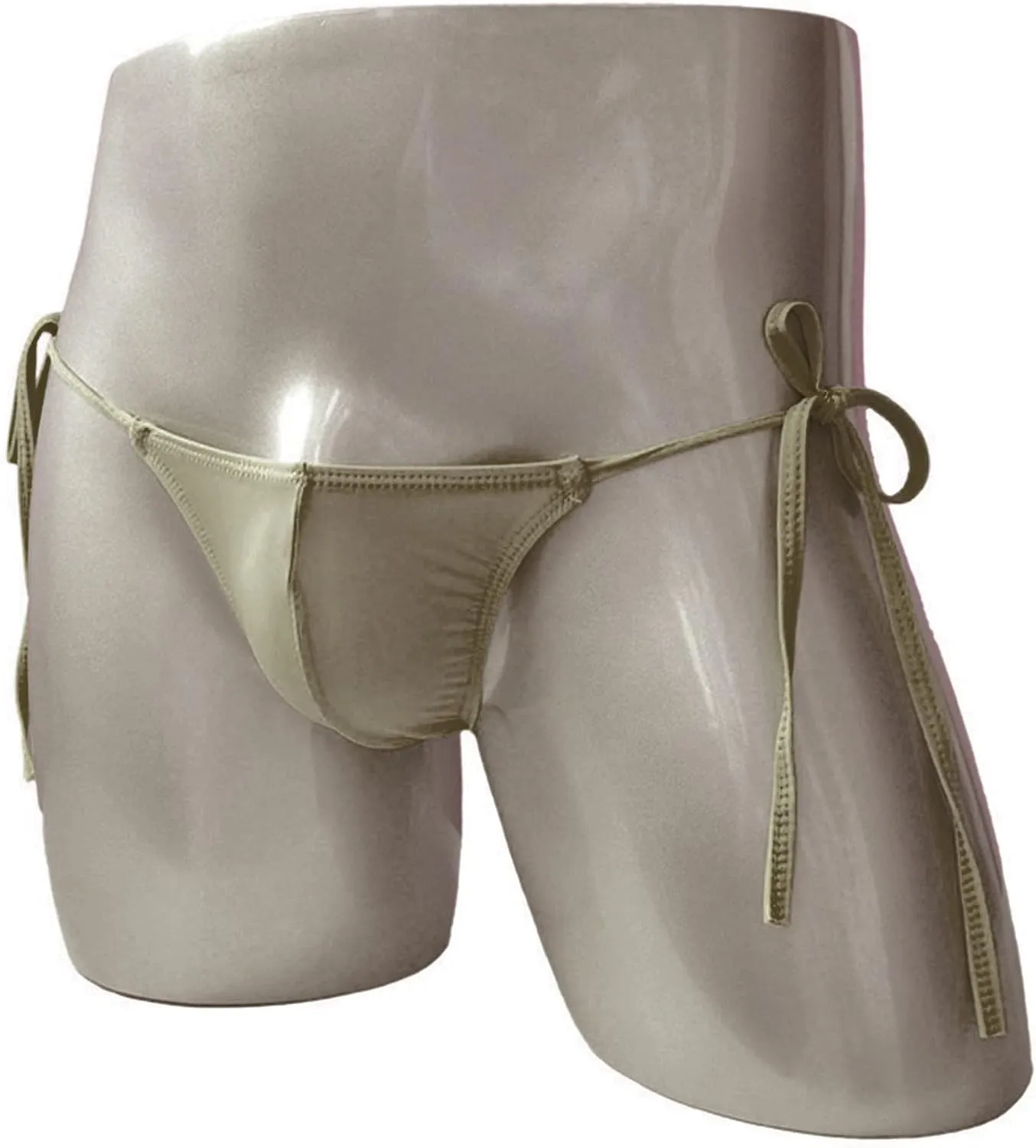 JEsilunmaMY Mens Side Tie Bikini Briefs Low Rise Ice Silk Bulge Sissy G-String Thongs Strappy Breathable Underwear Panties