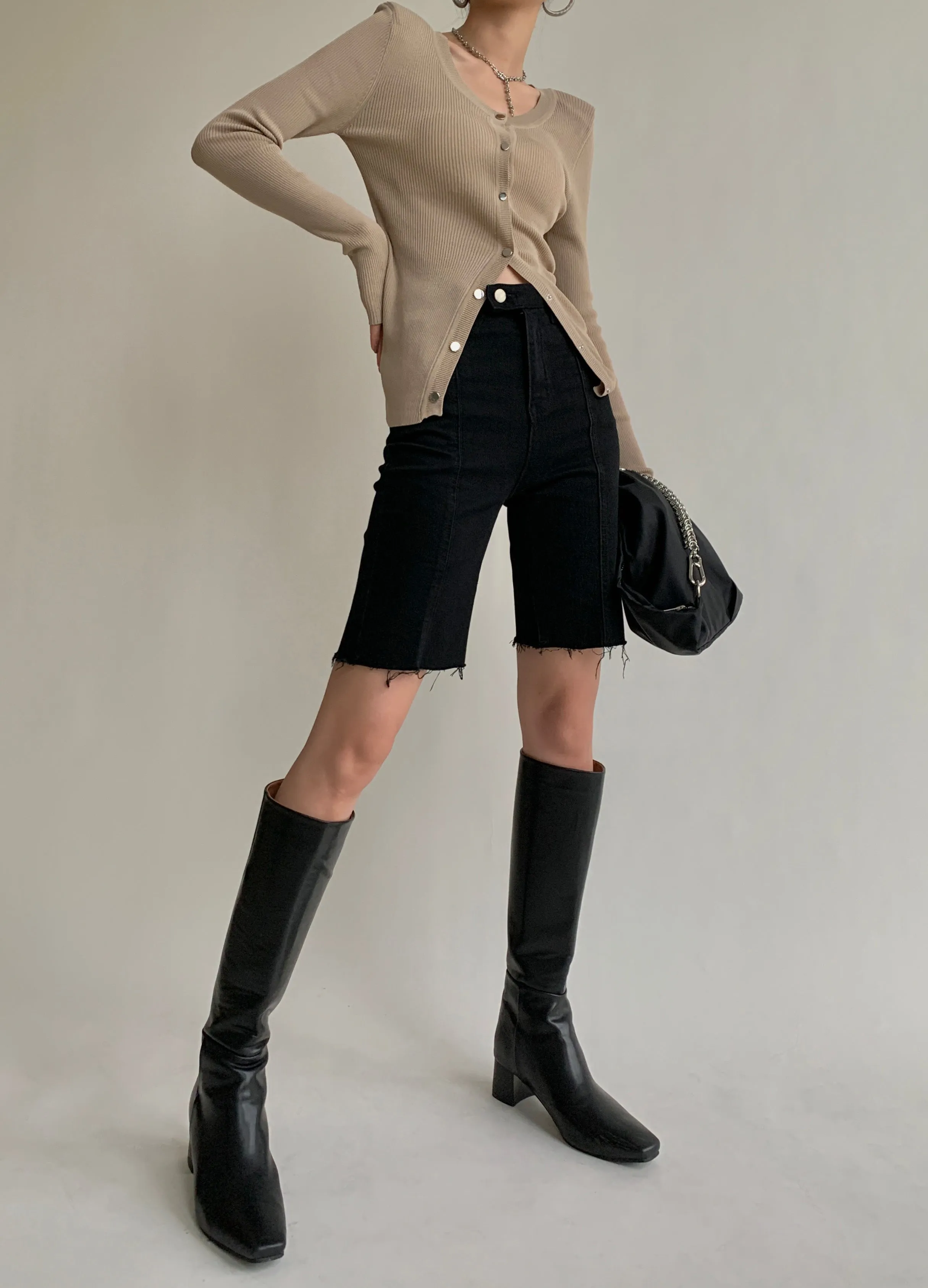 Knitted Classic Cardigan - Khaki