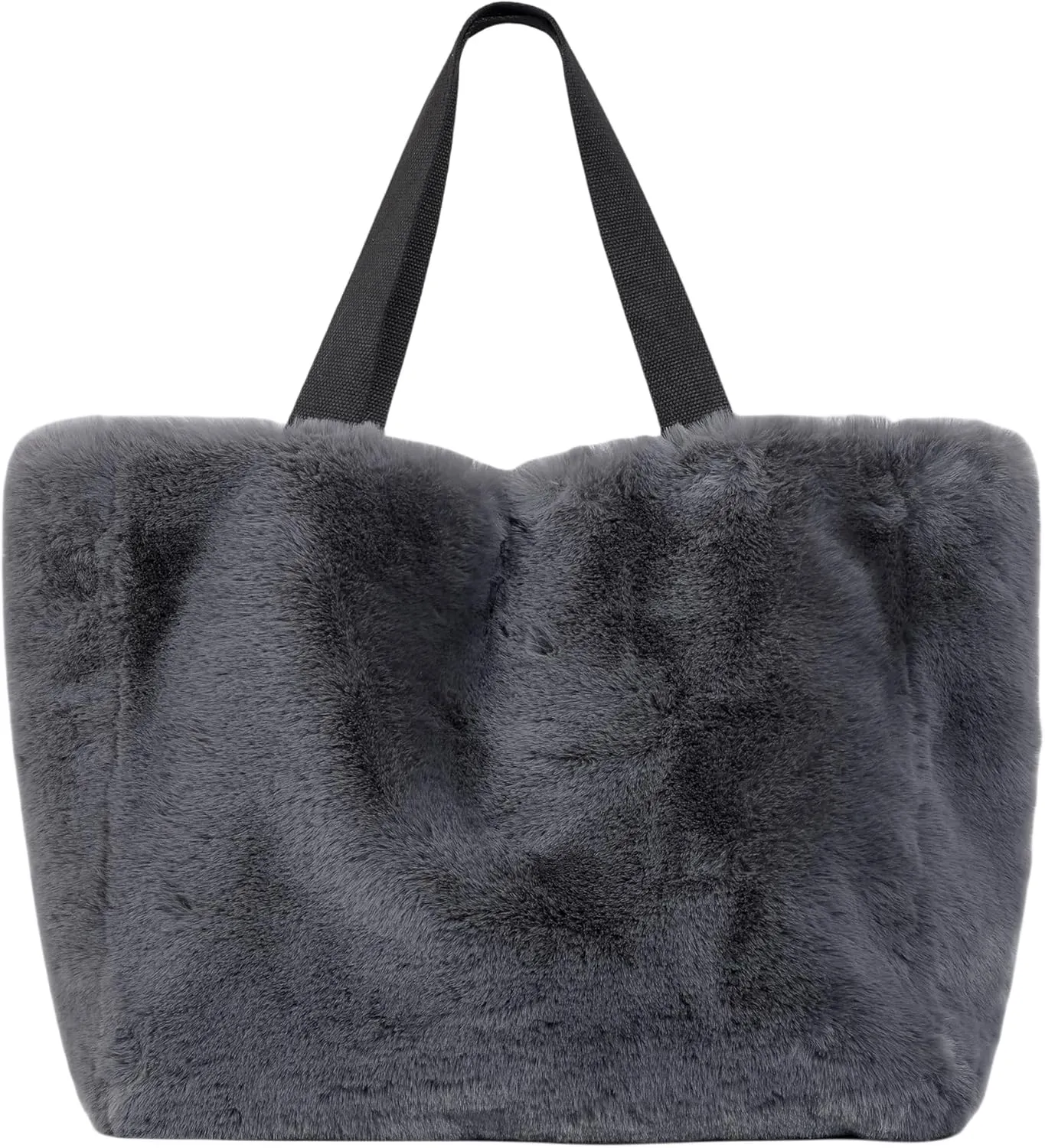 Large Tote Bag for Women Soft Winter Fluffy Fuzzy Furry Plush Top Handle Purse Fleece Shopping Shoulder Handbag