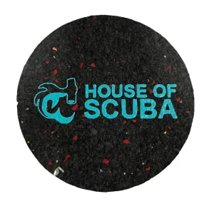 Lava Rubber Upcycled Rubber Material Coaster with House of Scuba Logo