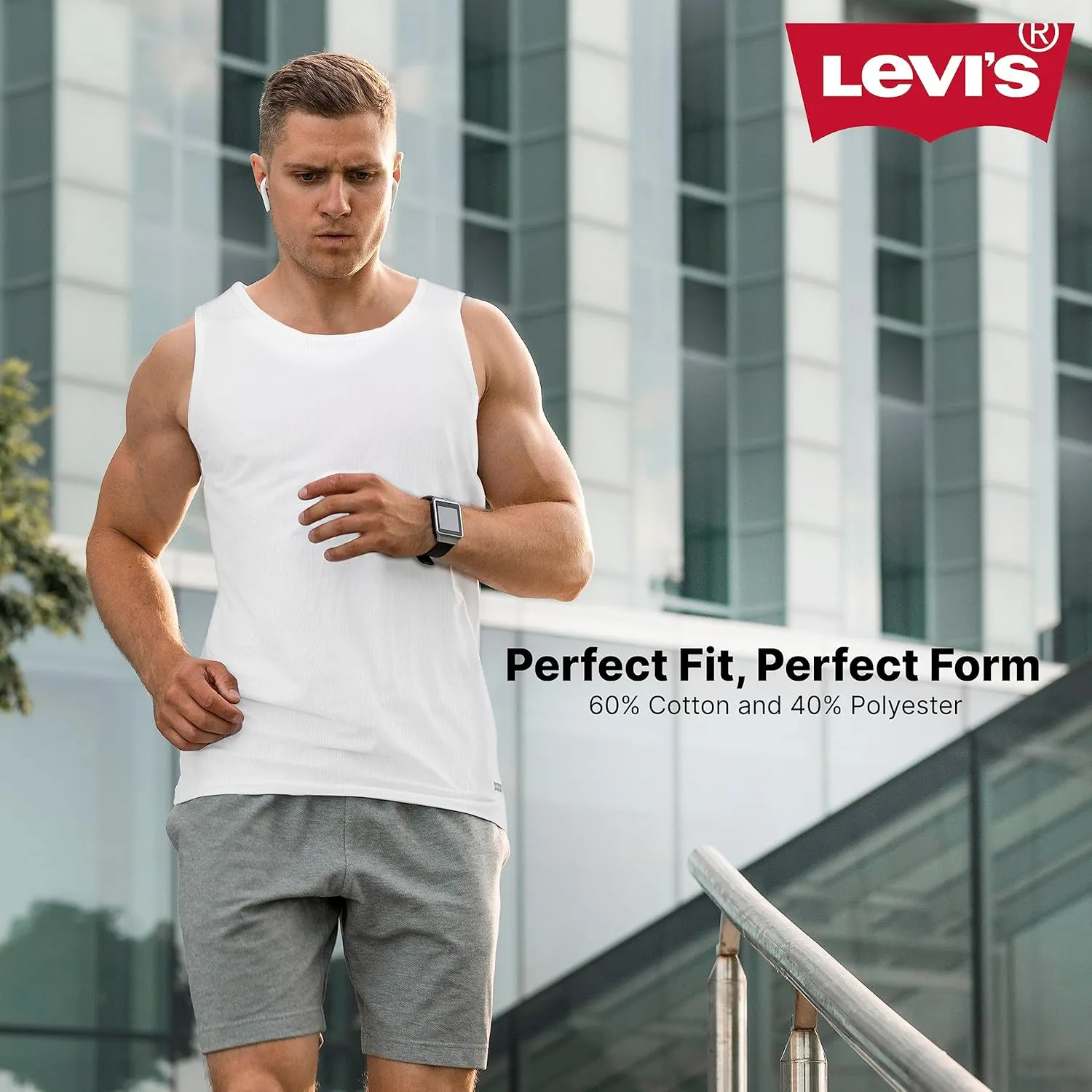 Levi's Lightweight Tank Tops for Men, 5 Pack Classic Ribbed Cotton Mens Undershirts