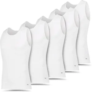 Levi's Lightweight Tank Tops for Men, 5 Pack Classic Ribbed Cotton Mens Undershirts