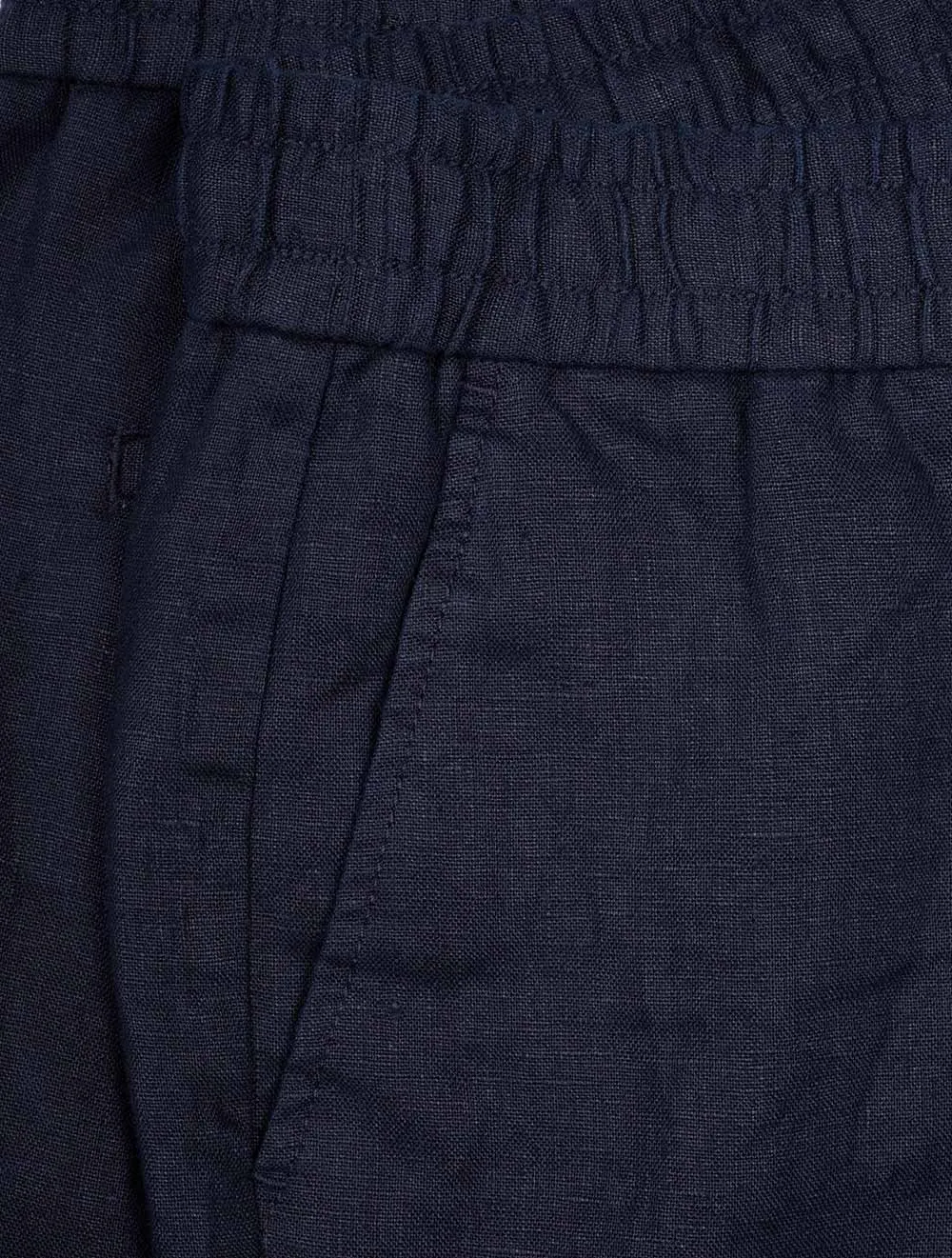 Linen Drawstring Shorts Evening Blue