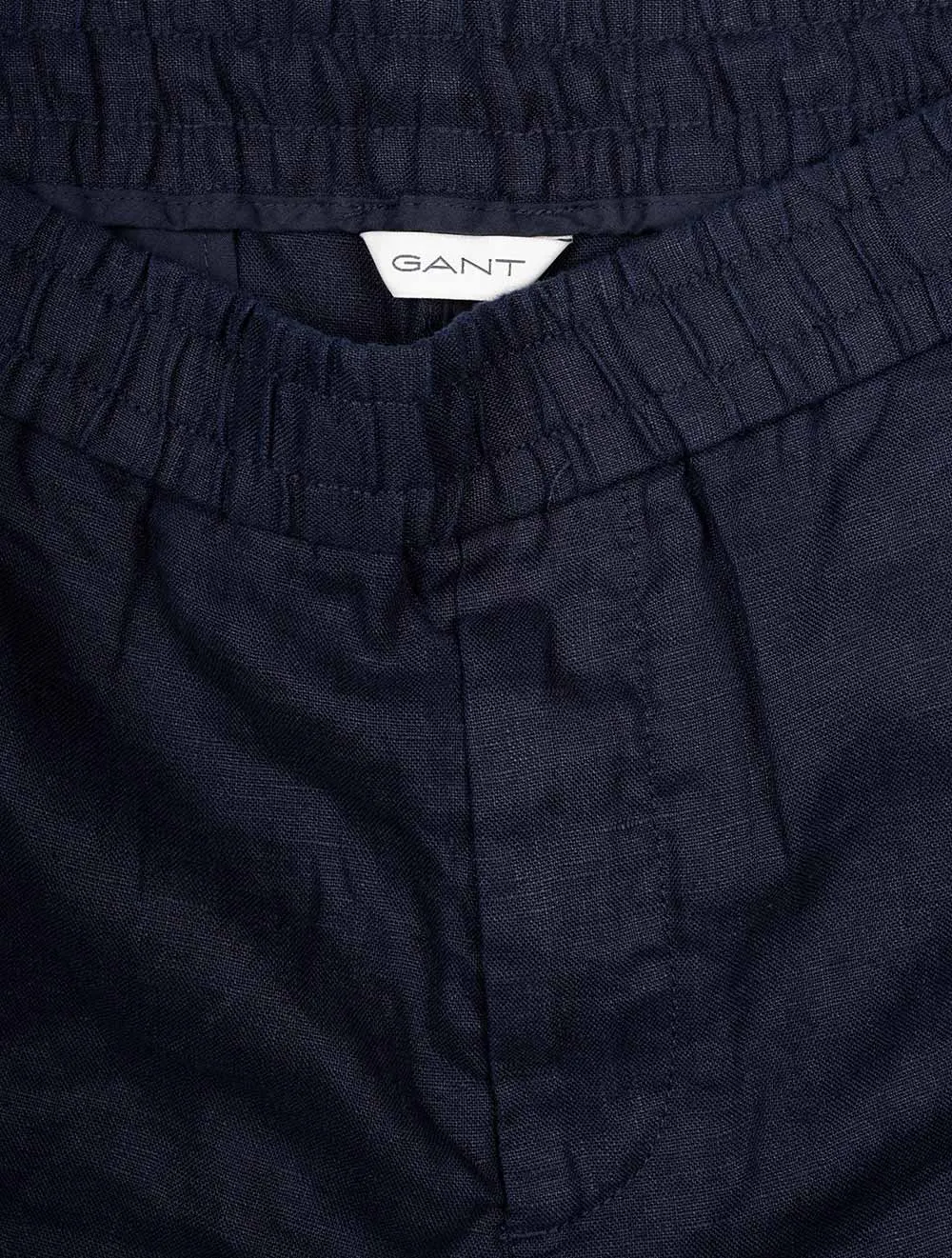 Linen Drawstring Shorts Evening Blue