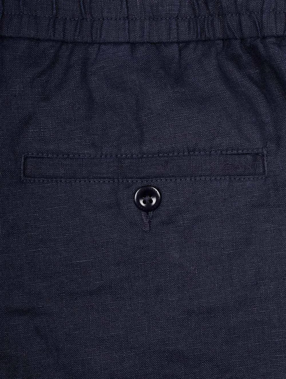 Linen Drawstring Shorts Evening Blue