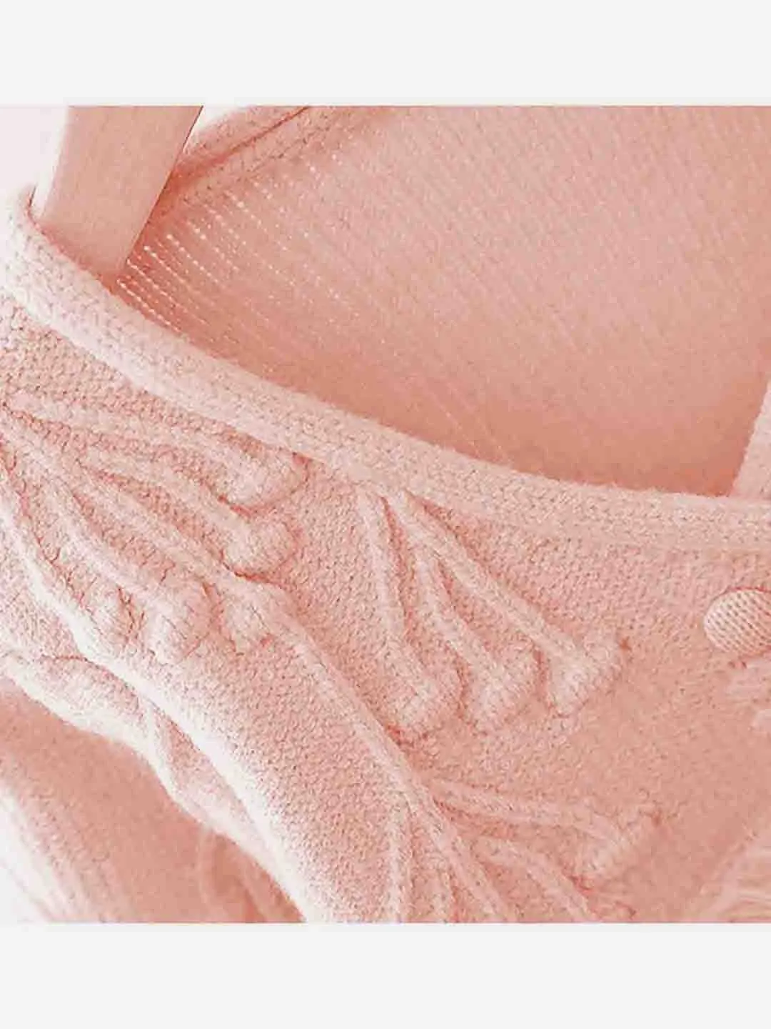 Little Surprise Box Peach Furry Knitted cardigan Sweater for Kids