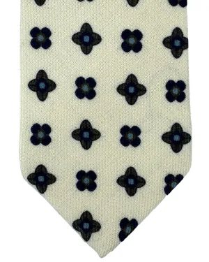 Luigi Borrelli Wool Tie White Classic Italian - SALE