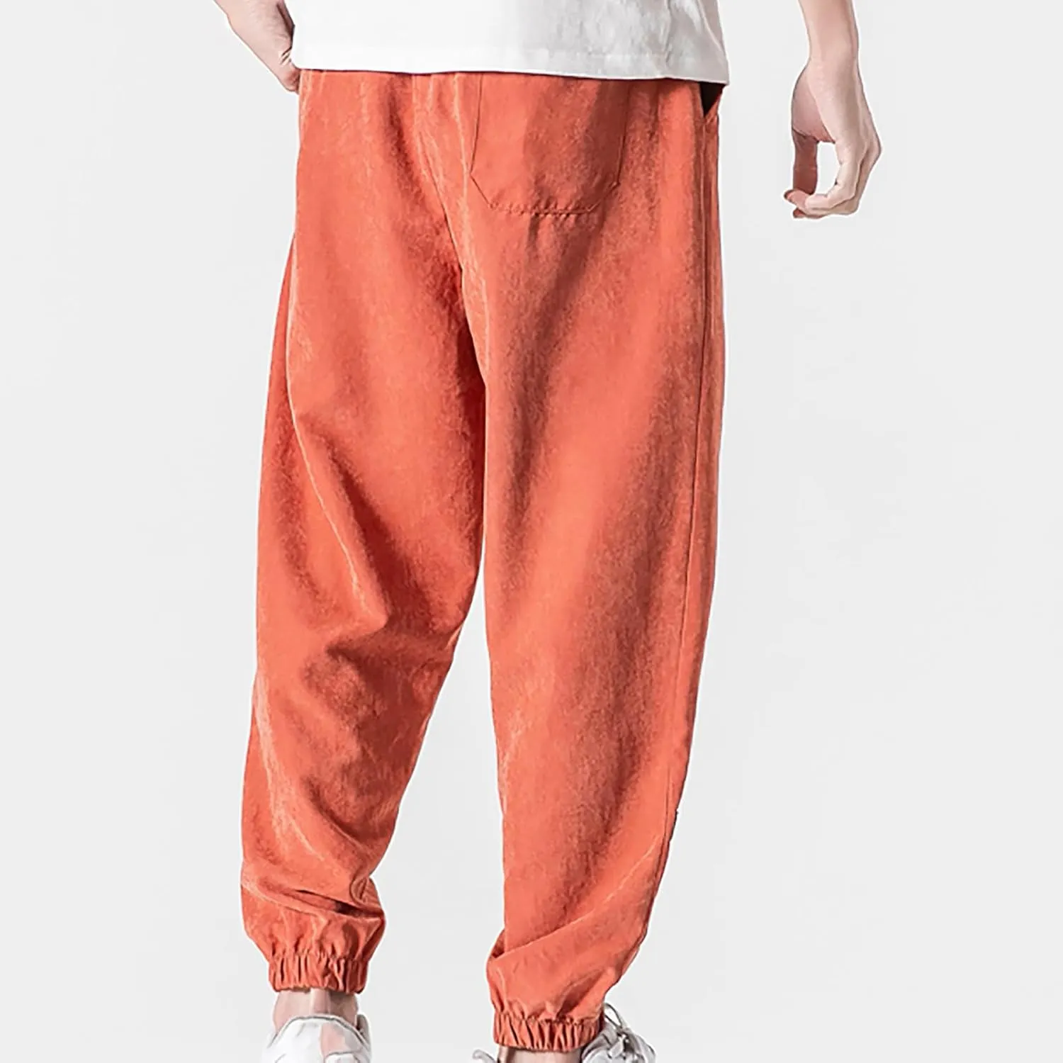 Man Pants for Men Fashion Casual Solid Stretch Waist Drawstring Trousers Outdoor Fashion Fall Baggy Joggers Sweatpant