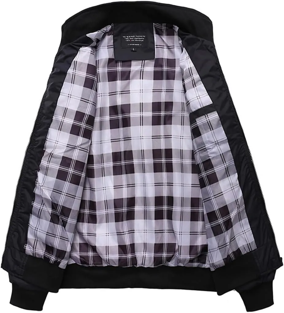 Men Casual Jackets Solid Color Sportswear Stand Collar Slim Fit Jackets Windbreaker