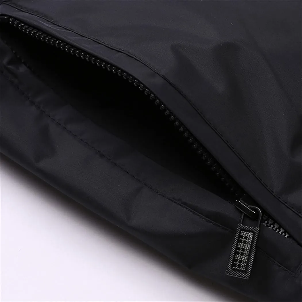 Men Casual Jackets Solid Color Sportswear Stand Collar Slim Fit Jackets Windbreaker