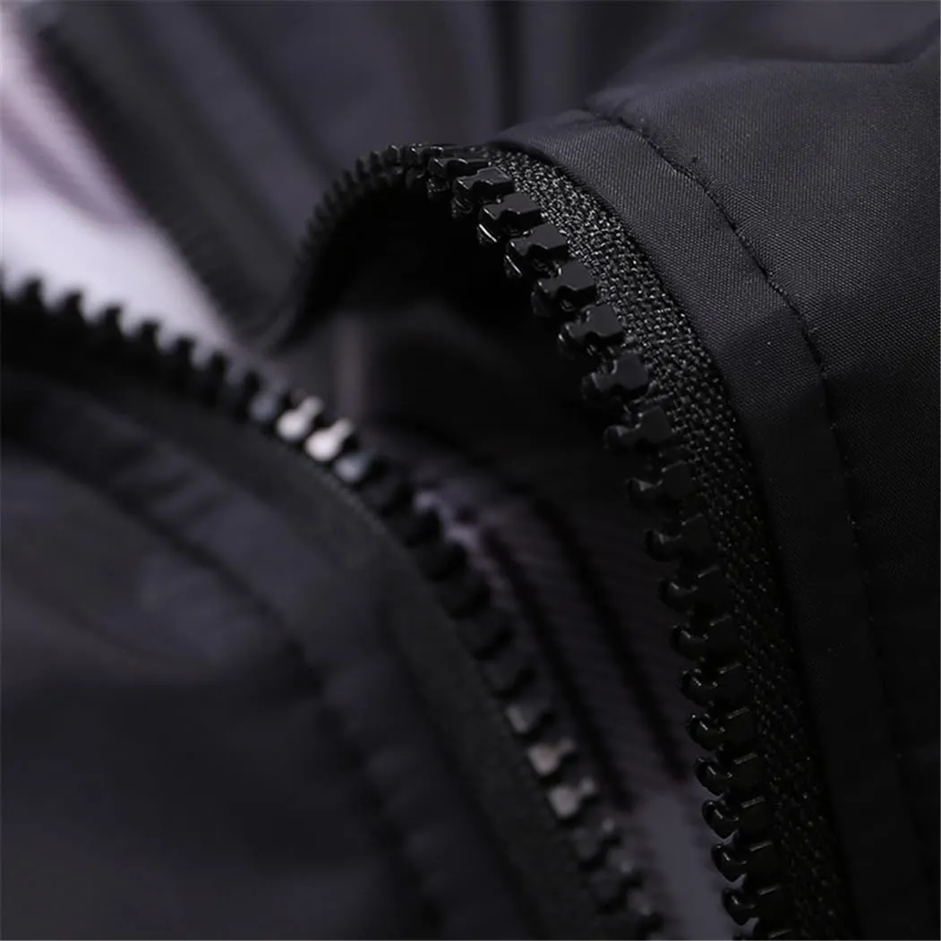 Men Casual Jackets Solid Color Sportswear Stand Collar Slim Fit Jackets Windbreaker