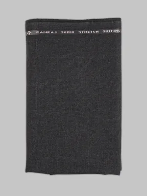 Men Poly Viscose Blend Checks Suiting  Fabric Dark Grey Enable Stretch