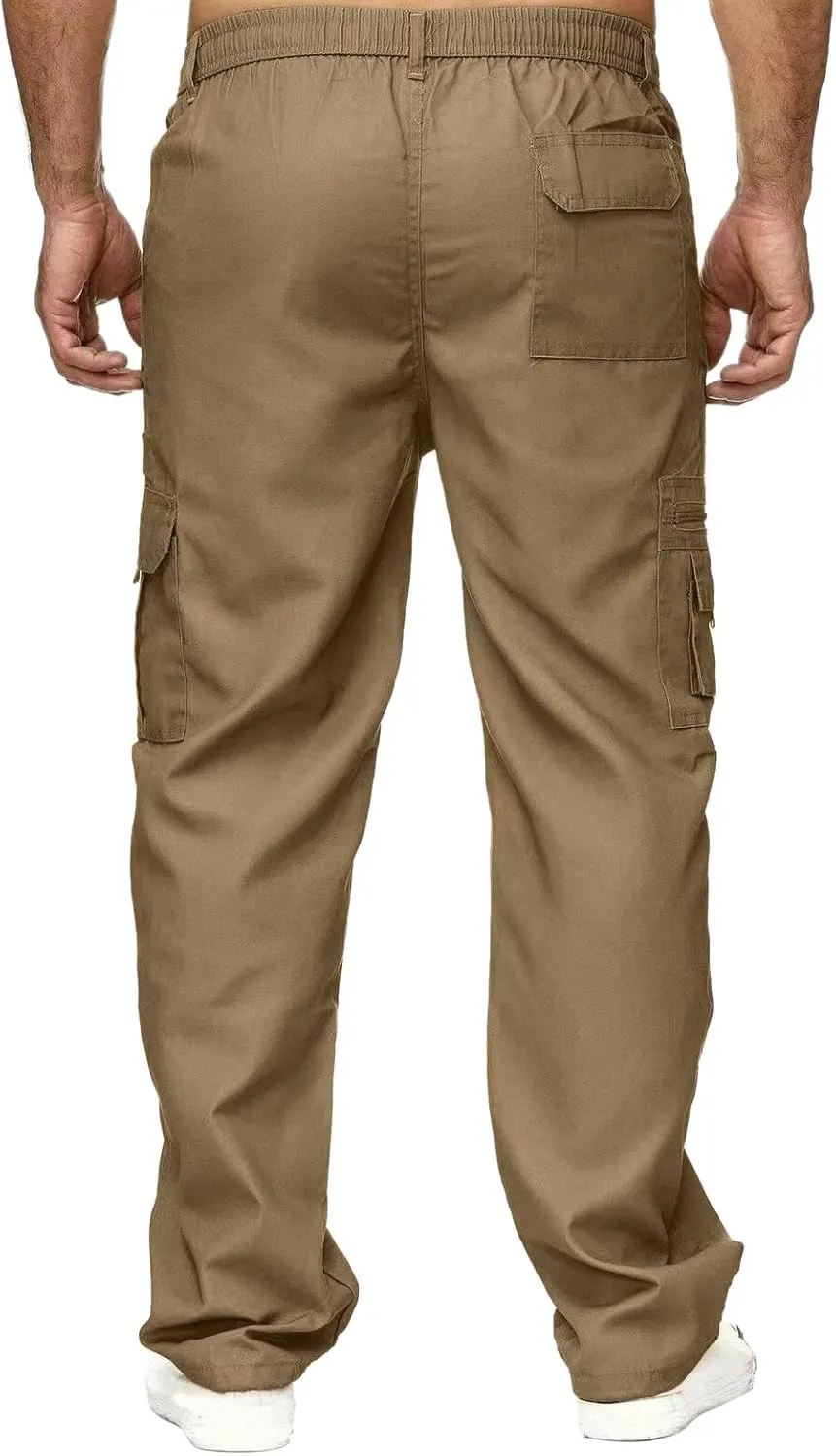 Men's Cargo Pants with Mutil Pockets Open Bottom Big and Tall Sweatpants Lightweight Elastic Waiset Casual Athletic Joggers