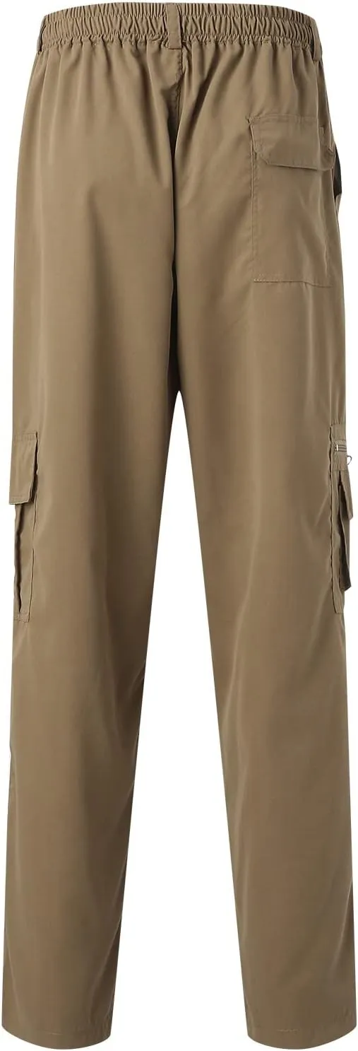 Men's Cargo Pants with Mutil Pockets Open Bottom Big and Tall Sweatpants Lightweight Elastic Waiset Casual Athletic Joggers