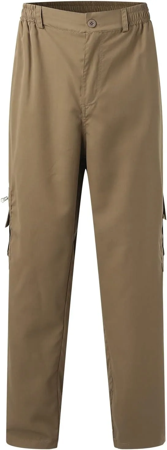 Men's Cargo Pants with Mutil Pockets Open Bottom Big and Tall Sweatpants Lightweight Elastic Waiset Casual Athletic Joggers