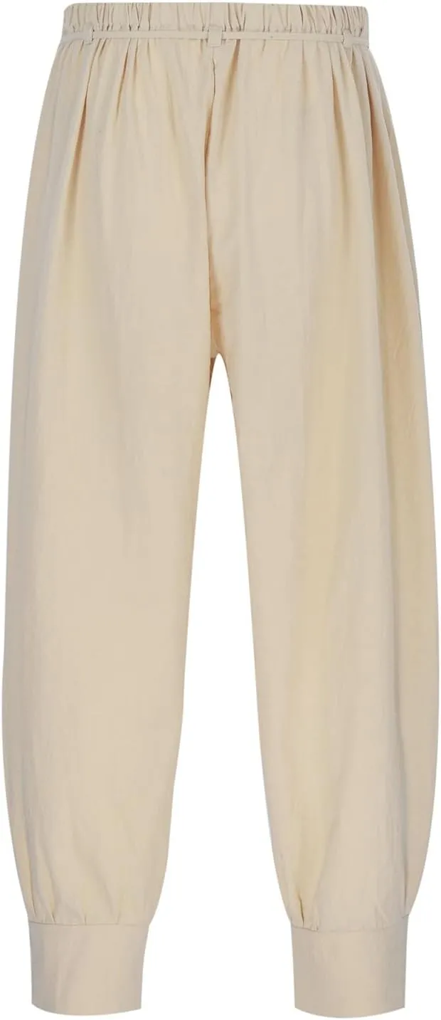 Mens Casual Pants Elastic Waist Drawstring Retro Medieval Tapered Pants Lightweight Slim Fit Summer Beach Yoga Trousers