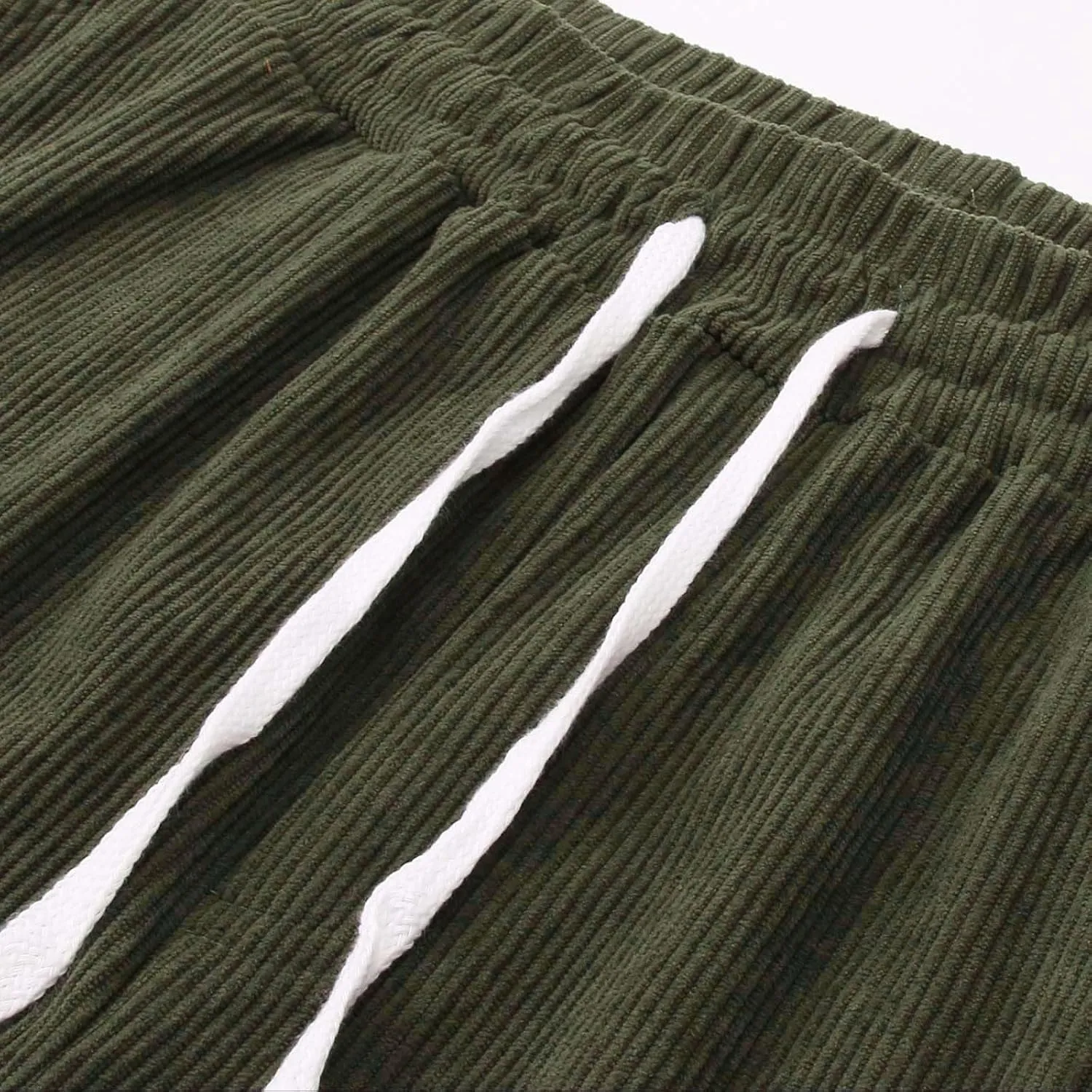 Mens Corduroy Cargo Pants Big and Tall Loose Fit Retro Workwear Sweatpants Casual Straight Leg Plus Size Baggy Trousers