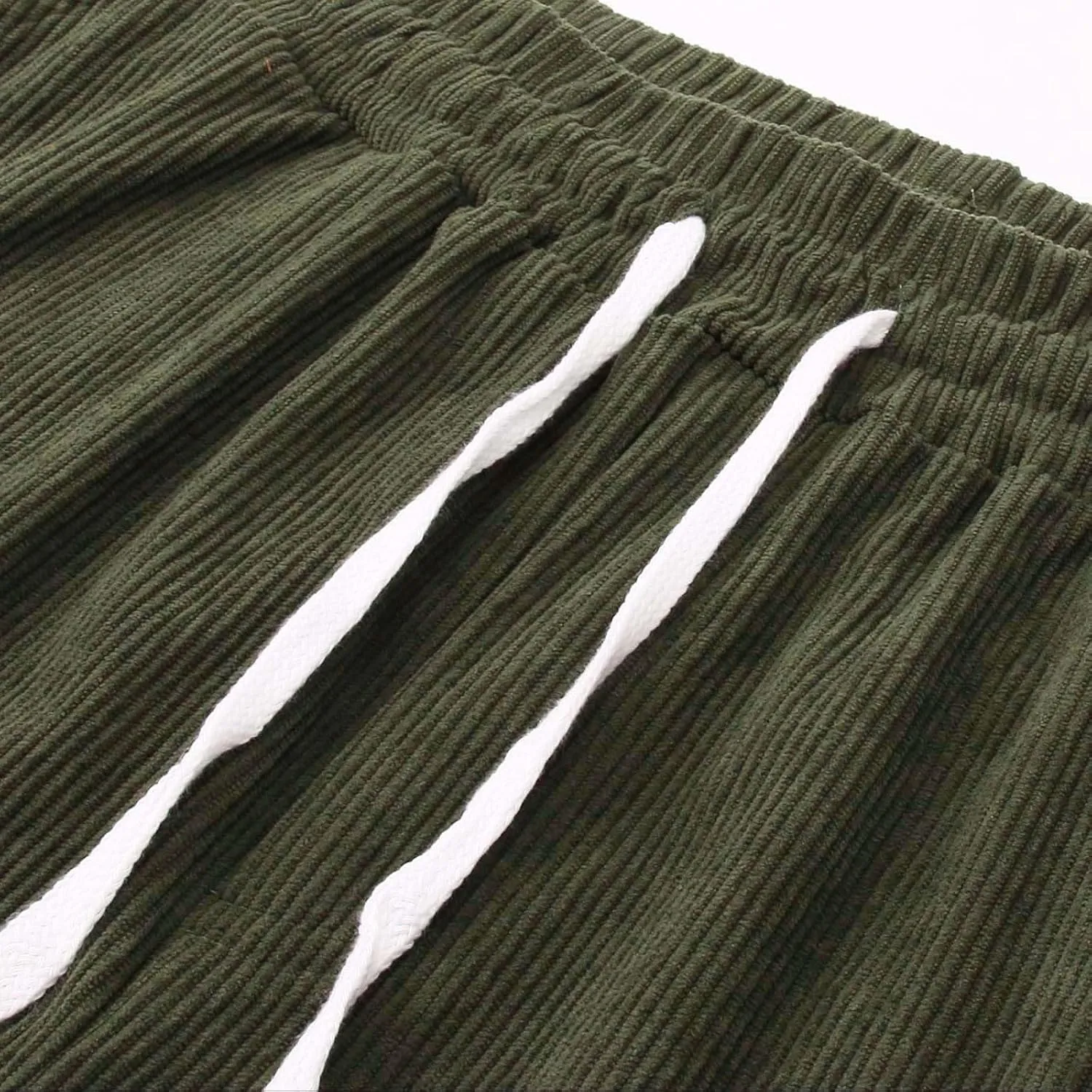 Mens Corduroy Cargo Pants Big and Tall Loose Fit Retro Workwear Sweatpants Casual Straight Leg Plus Size Baggy Trousers