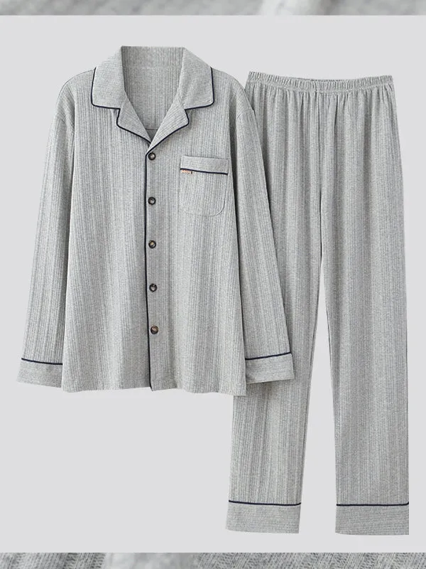 Men's Cotton Knit Classic Pajamas Set