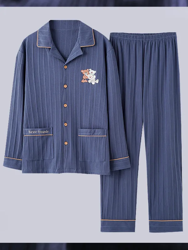Men's Cotton Knit Classic Pajamas Set
