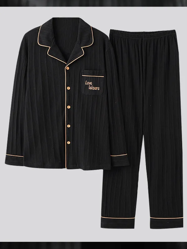 Men's Cotton Knit Classic Pajamas Set
