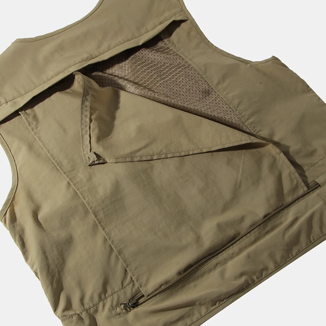 Men's Outdoor Multi-Pocket Zipper Single Breasted Casual Thick Vest