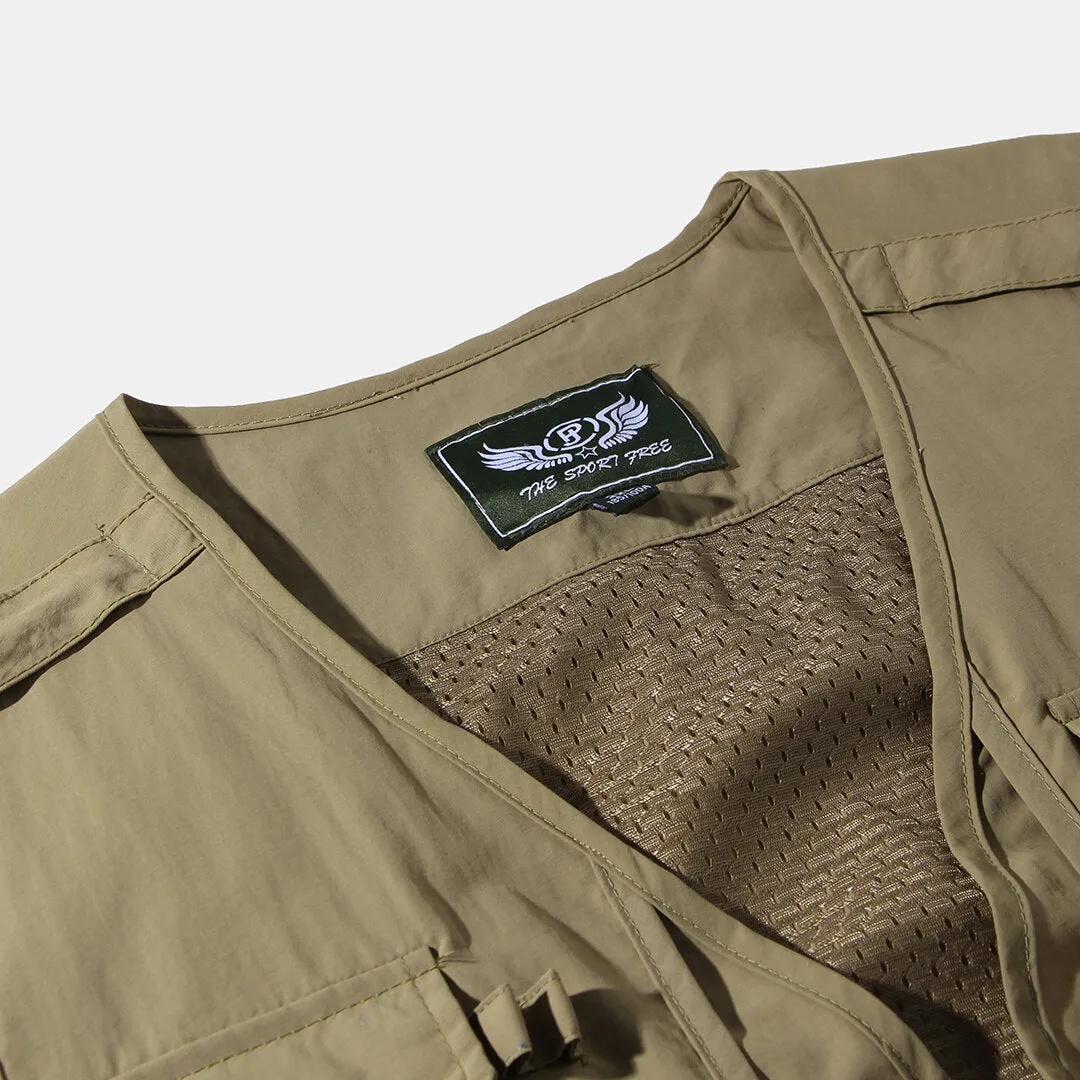 Men's Outdoor Multi-Pocket Zipper Single Breasted Casual Thick Vest